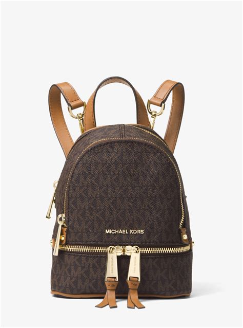 michael kors rhea mini logo backpack brown